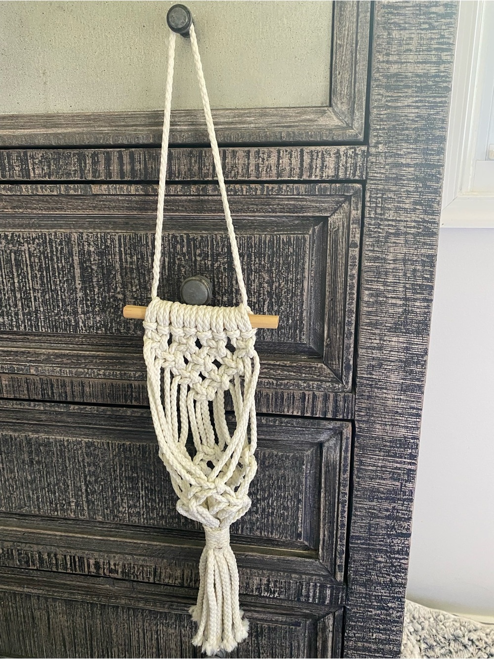 Handmade Cream Macramé plant holder
